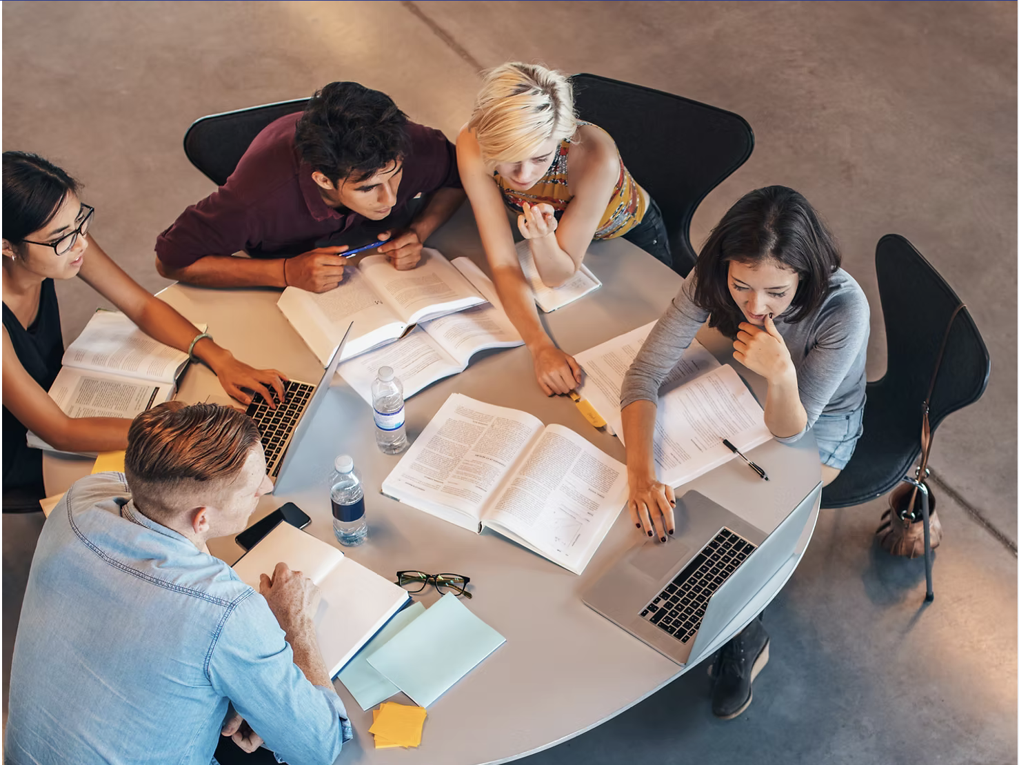students studying together